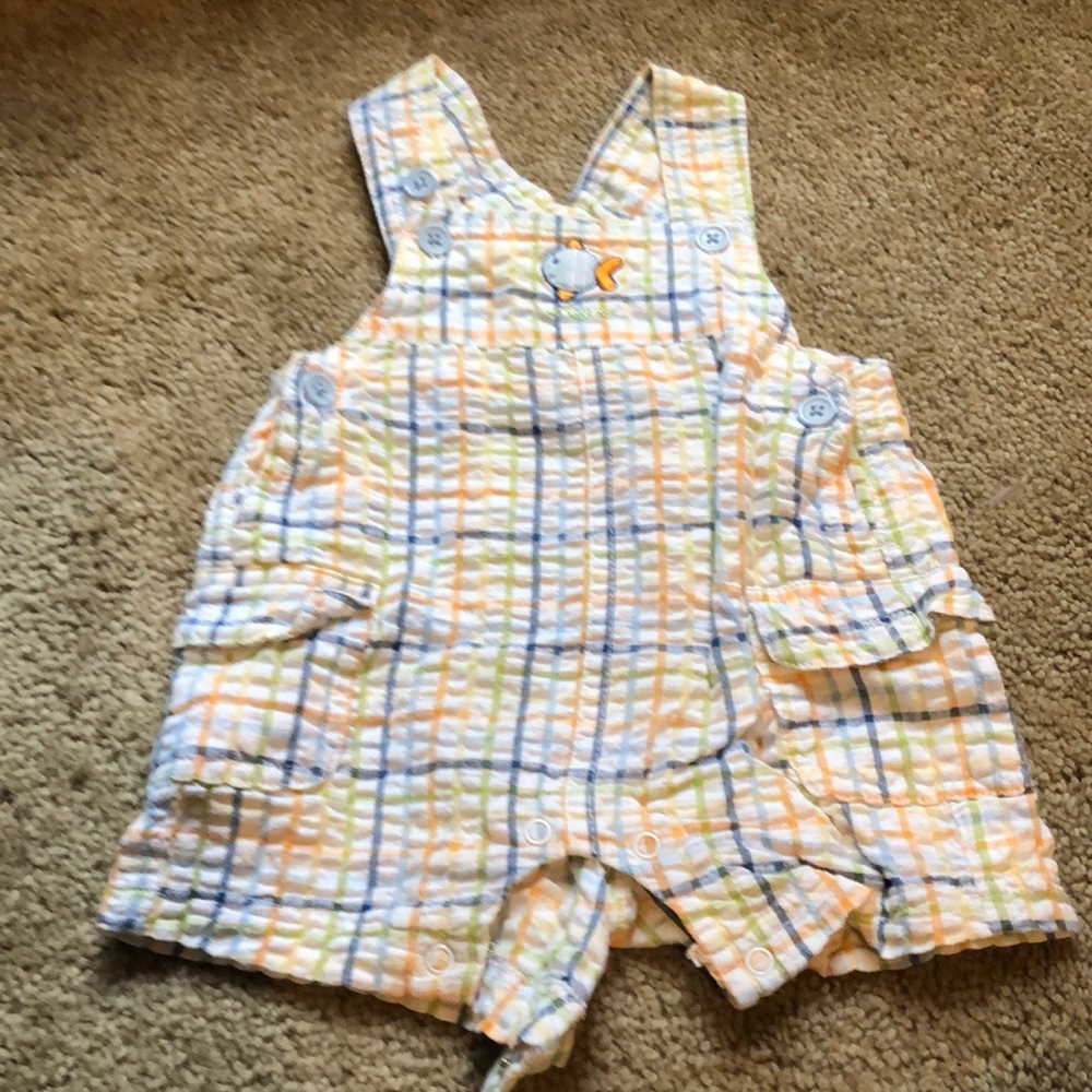Overalls with fish
